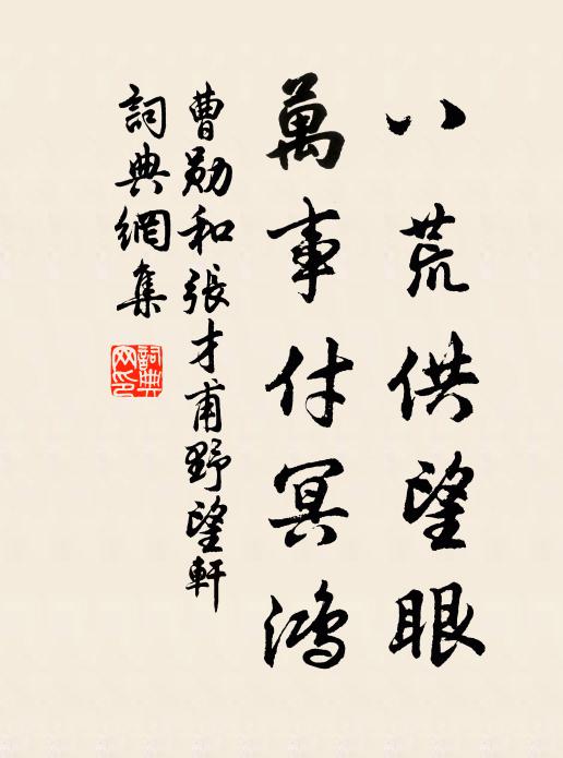 曹勋八荒供望眼，万事付冥鸿书法作品欣赏