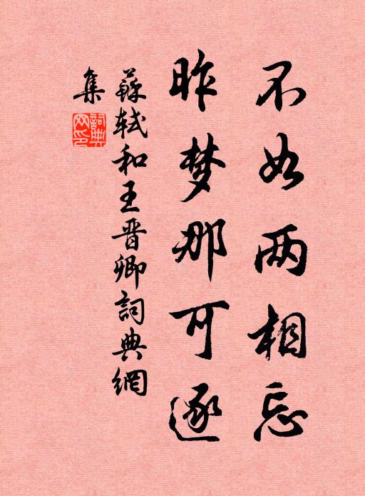 苏轼不如两相忘，昨梦那可逐书法作品欣赏