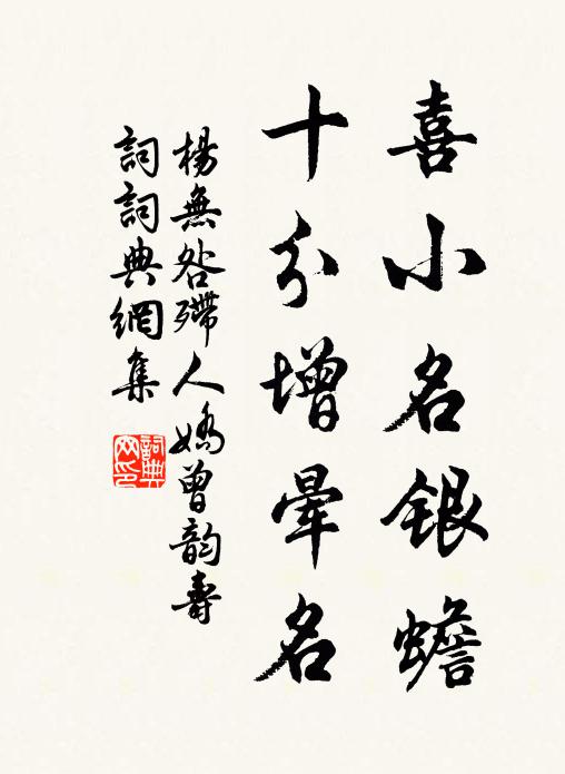杨无咎喜小名银蟾、十分增晕名书法作品欣赏