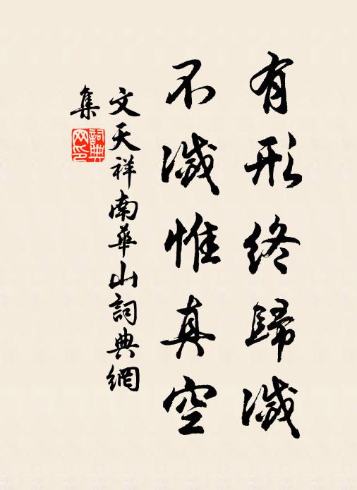 文天祥有形终归灭，不灭惟真空书法作品欣赏