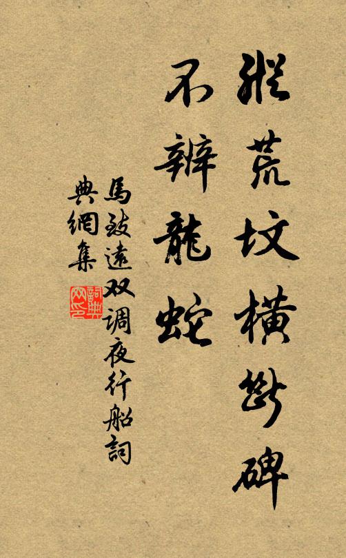 马致远纵荒坟横断碑，不辨龙蛇书法作品欣赏