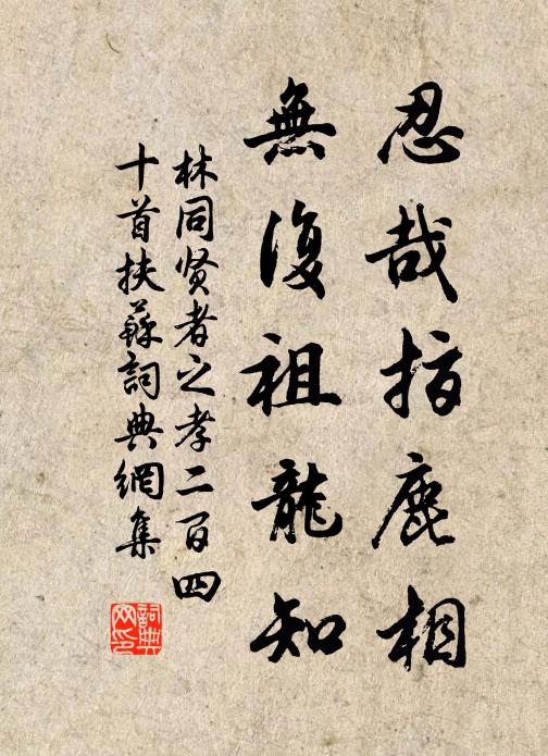 林同忍哉指鹿相，无复祖龙知书法作品欣赏