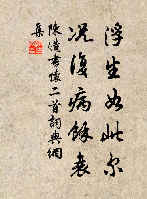 陈造浮生如此尔，况复病馀衰书法作品欣赏