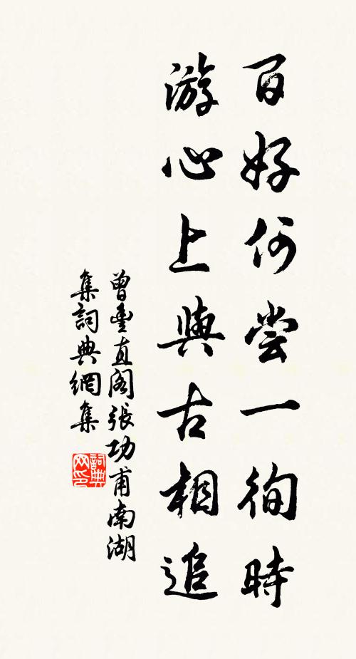 曾丰百好何尝一徇时，游心上与古相追书法作品欣赏