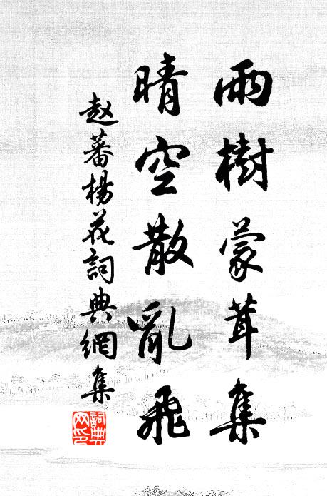 赵蕃雨树蒙茸集，晴空散乱飞书法作品欣赏