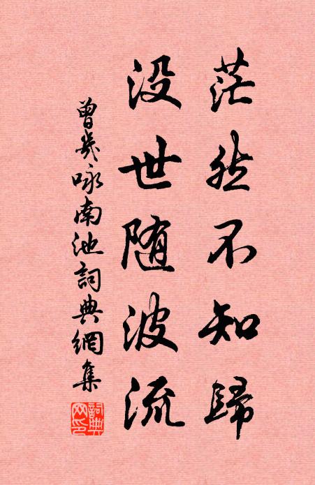 曾几茫然不知归，没世随波流书法作品欣赏
