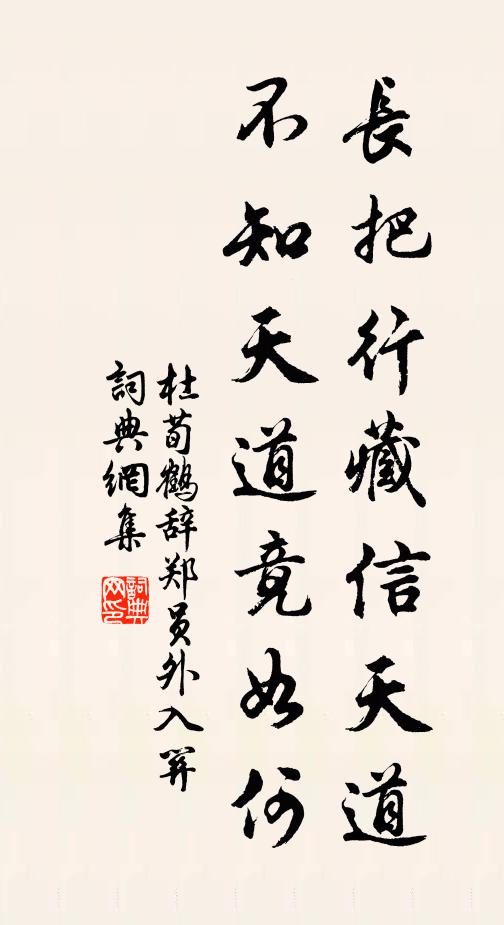 杜荀鹤长把行藏信天道，不知天道竟如何书法作品欣赏