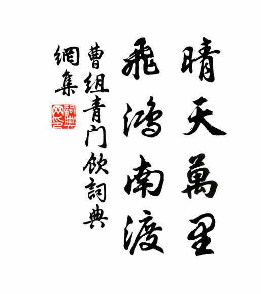 曹组晴天万里，飞鸿南渡书法作品欣赏