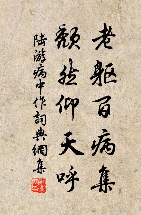 陆游老躯百病集，颓然仰天呼书法作品欣赏