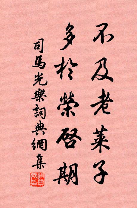 司马光不及老莱子，多於荣启期书法作品欣赏
