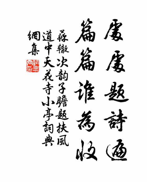 苏辙处处题诗遍，篇篇谁为收书法作品欣赏
