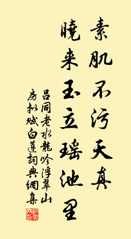吕同老素肌不污天真，晓来玉立瑶池里书法作品欣赏