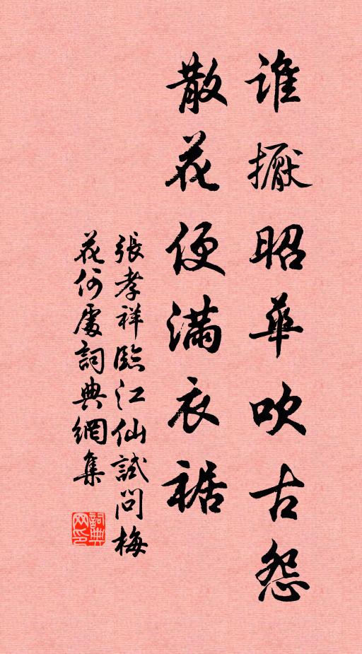张孝祥谁擫昭华吹古怨，散花便满衣裾书法作品欣赏