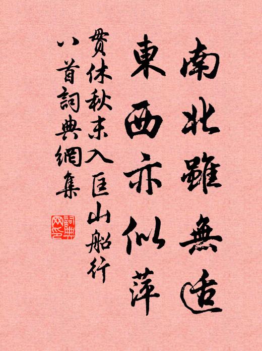 贯休南北虽无适，东西亦似萍书法作品欣赏