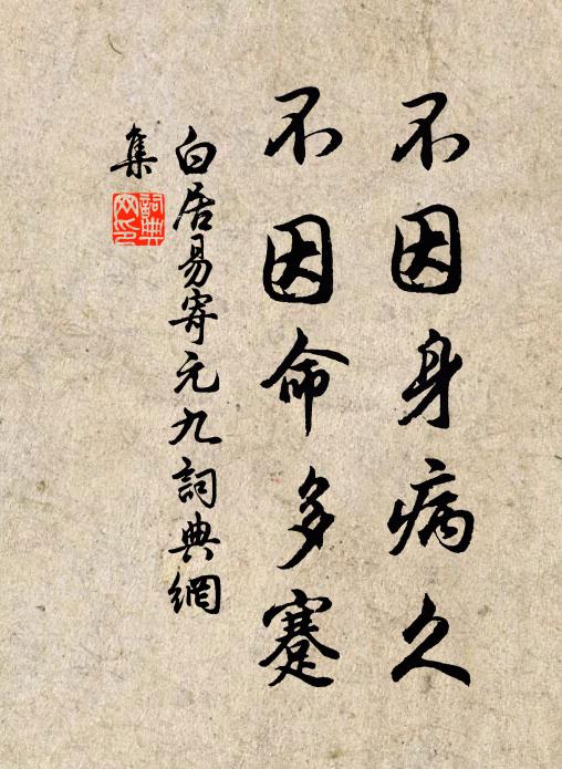 白居易不因身病久，不因命多蹇书法作品欣赏