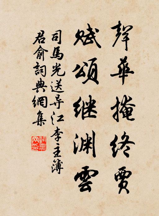 司马光声华掩终贾，赋颂继渊云书法作品欣赏
