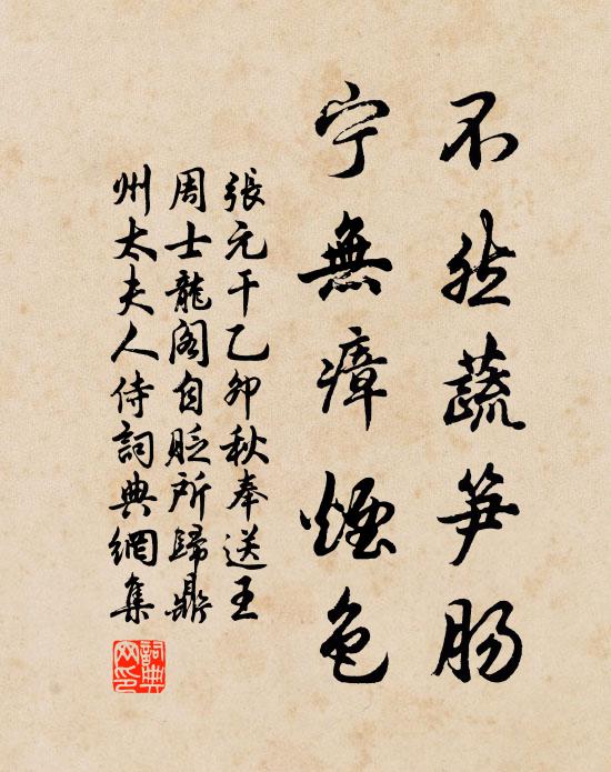 张元干不然蔬笋肠，宁无瘴烟色书法作品欣赏
