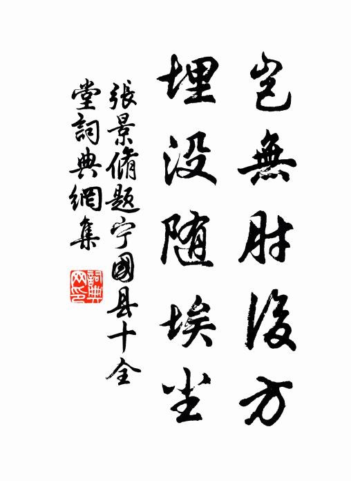 张景脩岂无肘后方,埋没随埃尘书法作品欣赏
