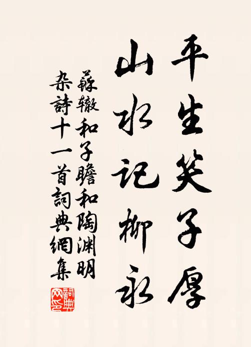 苏辙平生笑子厚，山水记柳永书法作品欣赏
