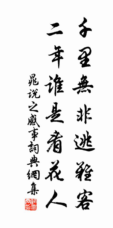 晁说之千里无非逃难客，二年谁是看花人书法作品欣赏