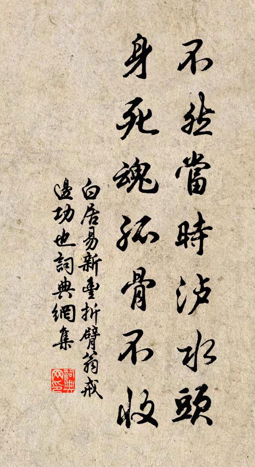 白居易不然当时泸水头，身死魂孤骨不收书法作品欣赏