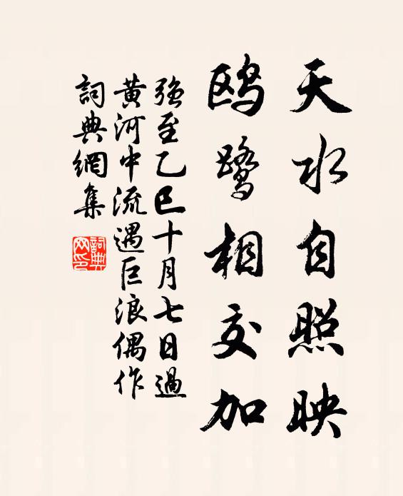 强至天水自照映，鸥鹭相交加书法作品欣赏