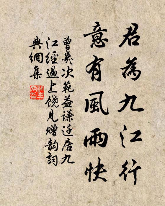曾几君为九江行，意有风雨快书法作品欣赏