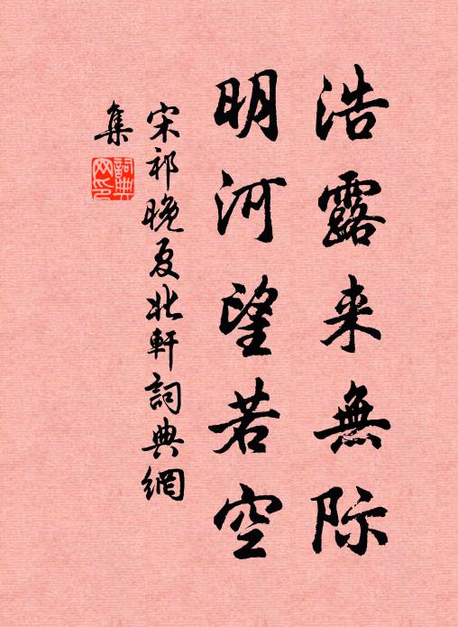 宋祁浩露来无际，明河望若空书法作品欣赏