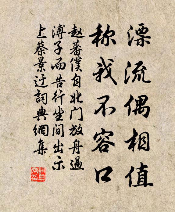 赵蕃漂流偶相值，称我不容口书法作品欣赏
