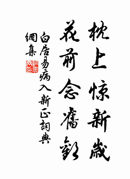 白居易枕上惊新岁，花前念旧欢书法作品欣赏
