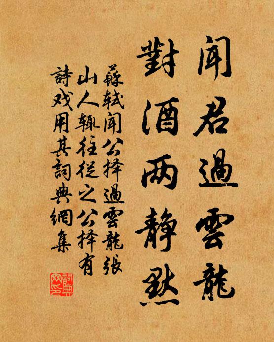 苏轼闻君过云龙，对酒两静默书法作品欣赏
