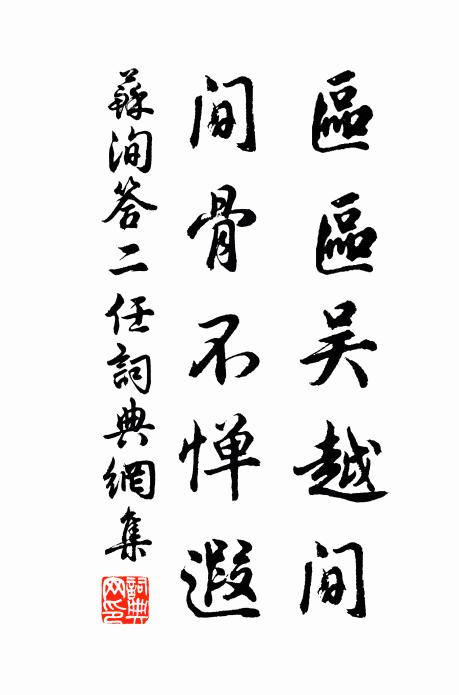苏洵区区吴越间，间骨不惮遐书法作品欣赏