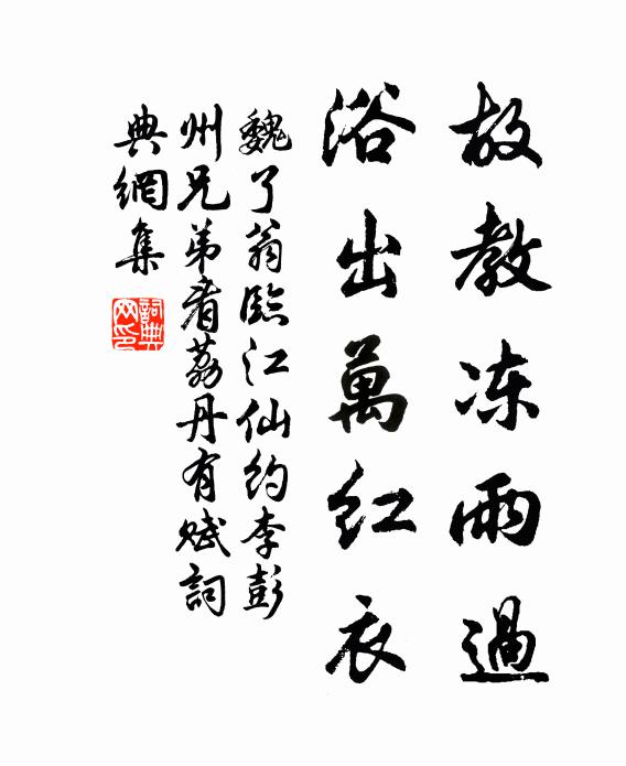魏了翁故教冻雨过，浴出万红衣书法作品欣赏
