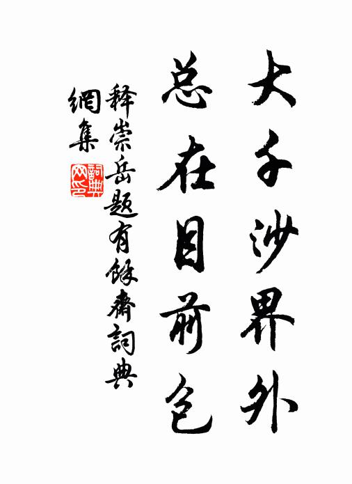 释崇岳大千沙界外，总在目前包书法作品欣赏