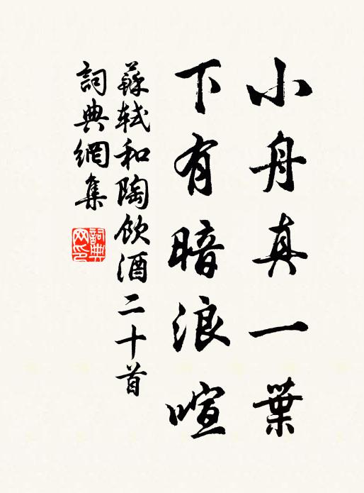苏轼小舟真一叶，下有暗浪喧书法作品欣赏