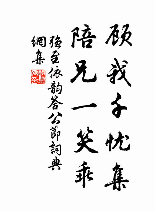强至顾我千忧集,陪兄一笑乖书法作品欣赏