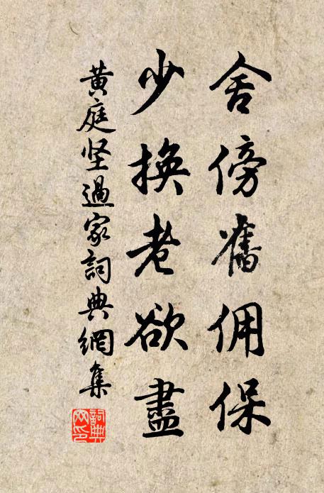 黄庭坚舍傍旧佣保，少换老欲尽书法作品欣赏