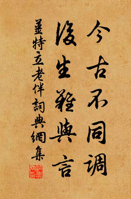 姜特立今古不同调，后生难与言书法作品欣赏