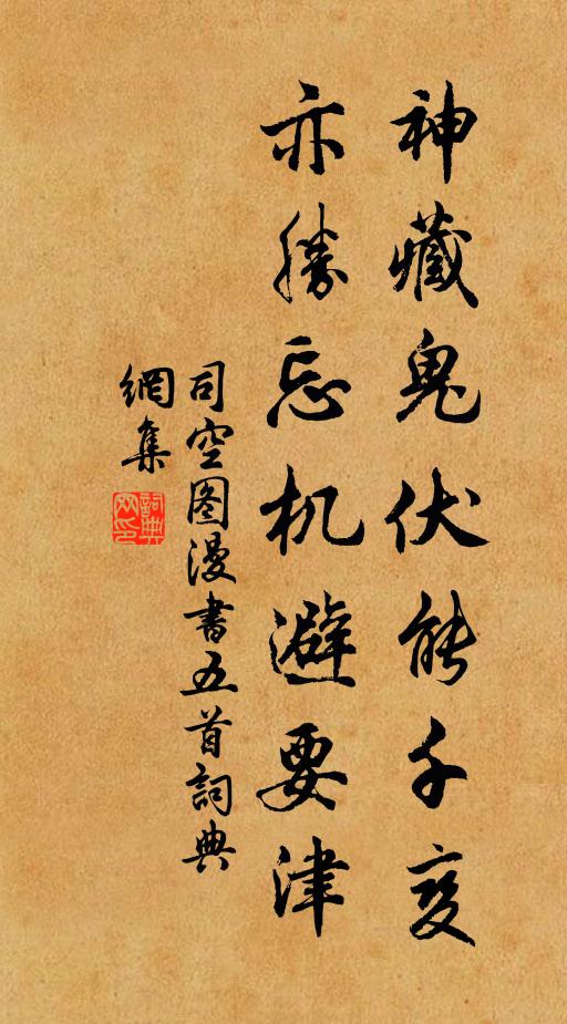 司空图神藏鬼伏能千变，亦胜忘机避要津书法作品欣赏