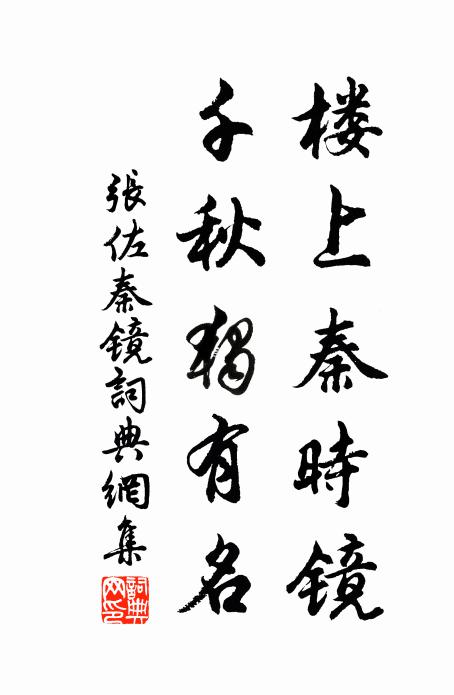 张佐楼上秦时镜，千秋独有名书法作品欣赏