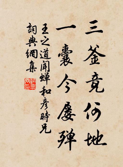 王之道三釜竟何地，一囊今屡殚书法作品欣赏