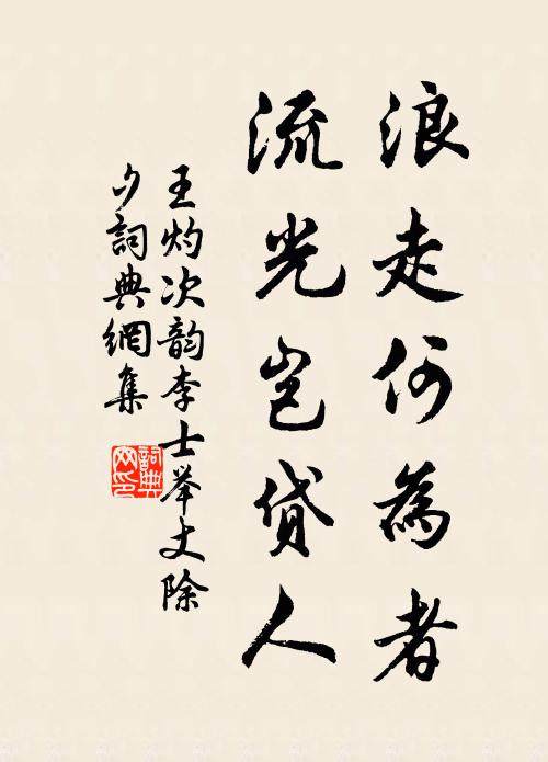 王灼浪走何为者，流光岂贷人书法作品欣赏