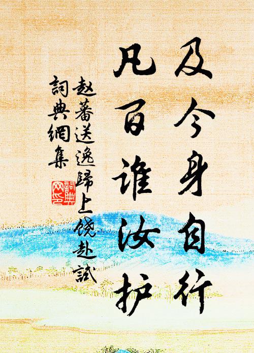 赵蕃及今身自行,凡百谁汝护书法作品欣赏