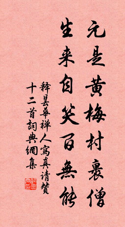 释昙华元是黄梅村裹僧，生来自笑百无能书法作品欣赏