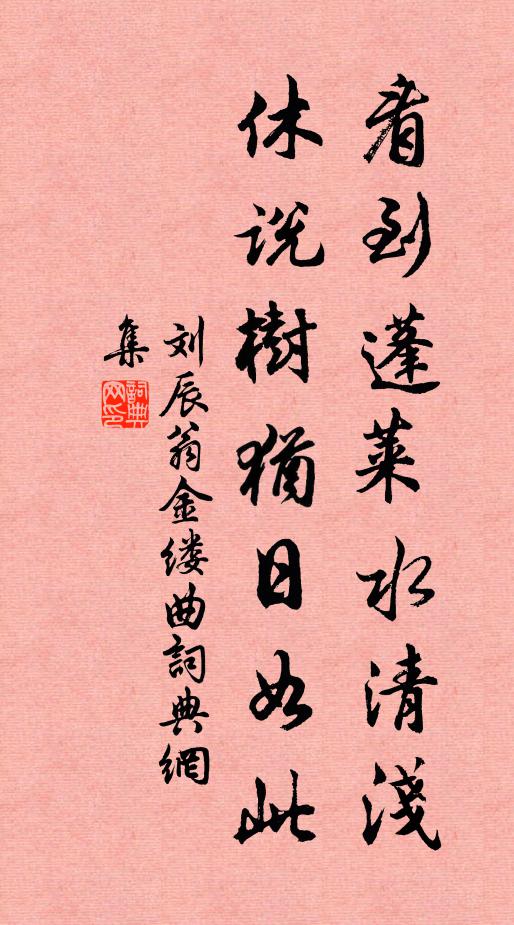 刘辰翁看到蓬莱水清浅，休说树犹日如此书法作品欣赏