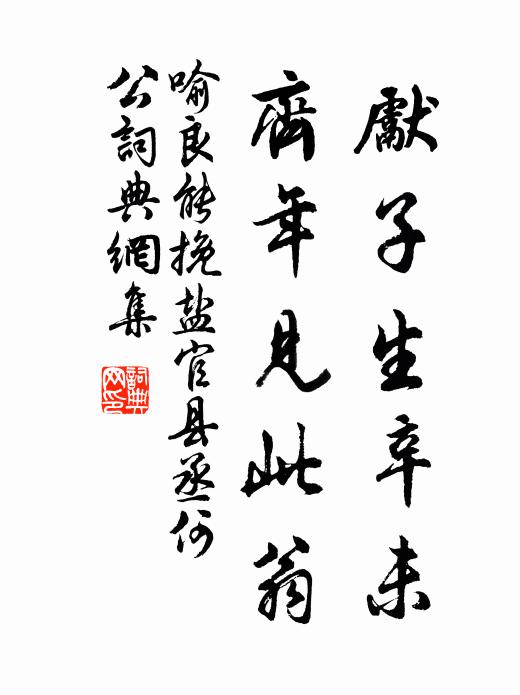 喻良能先子生辛未，齐年见此翁书法作品欣赏
