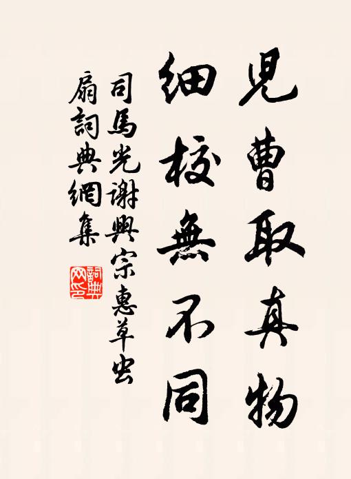 司马光儿曹取真物，细校无不同书法作品欣赏