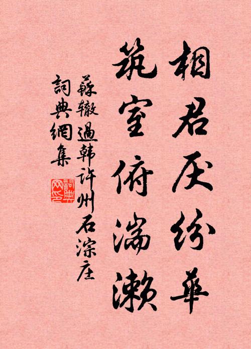 苏辙相君厌纷华，筑室俯湍濑书法作品欣赏
