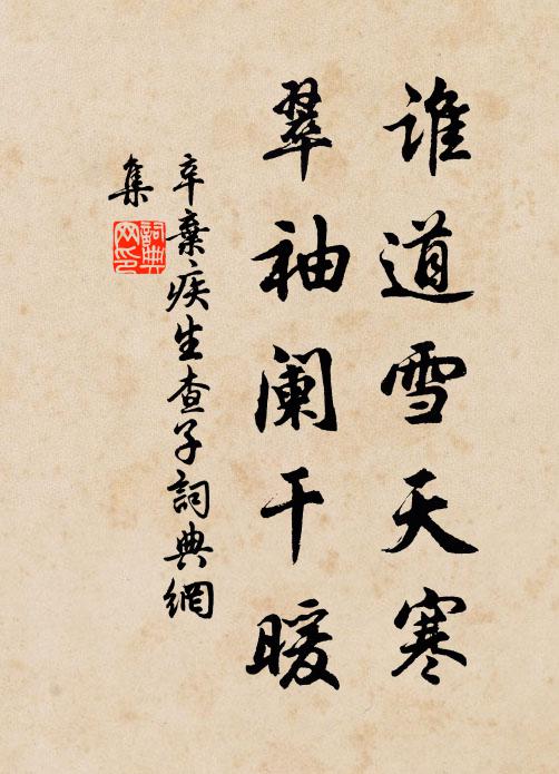 辛弃疾谁道雪天寒？翠袖阑干暖书法作品欣赏
