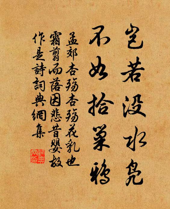孟郊岂若没水凫，不如拾巢鸦书法作品欣赏